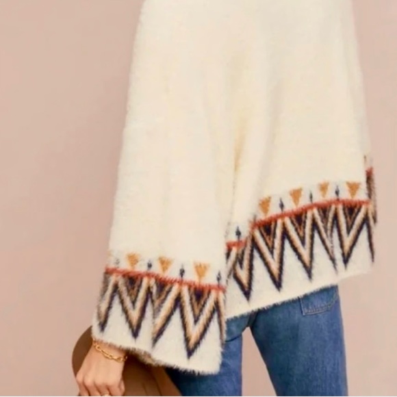 Anthropologie Cream Aztec Open Cardigan/Kimono/Jacket Size Large - Picture 16 of 16